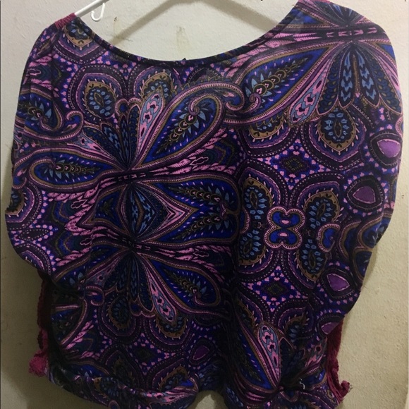 Purple/pink/blue Short Kimono/Open Shirt - Picture 4 of 4